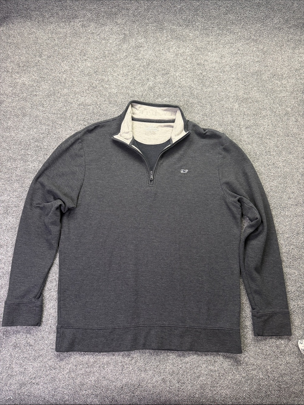 Vineyard Vines Dark Charcoal Gray Quarter-Zip Pullover